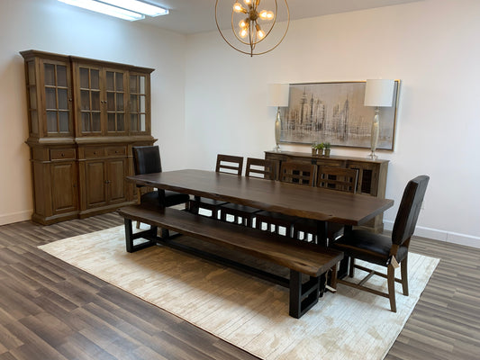 Malcolm Acacia 108" Live Edge Dining Table - Natural + Black